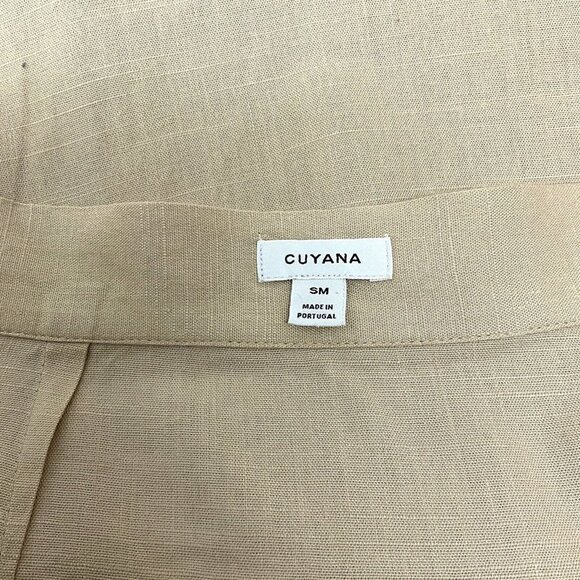 Cuyana Linen Ruffle Wrap Skirt Beige Size S Mid Length Asymmetrical - Picture 7 of 9